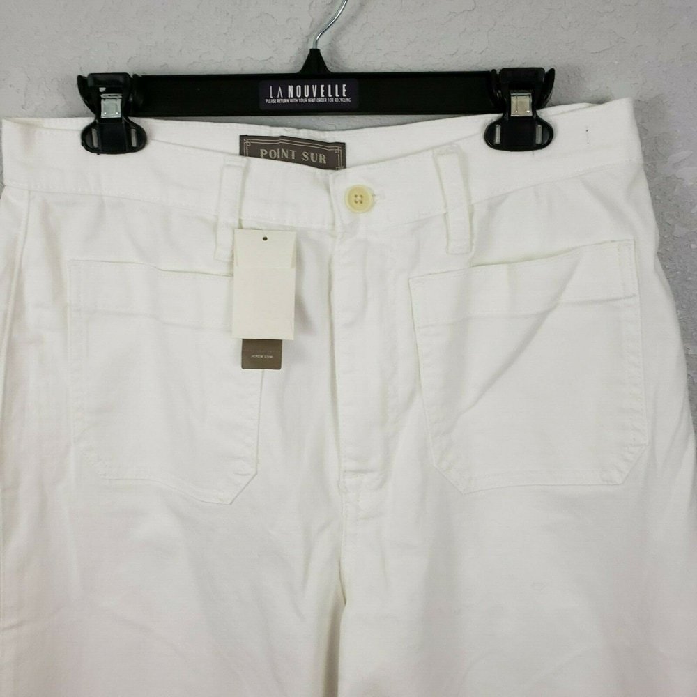 Point Sur wide leg crop pants jeans 31 tall white - Picture 3 of 8